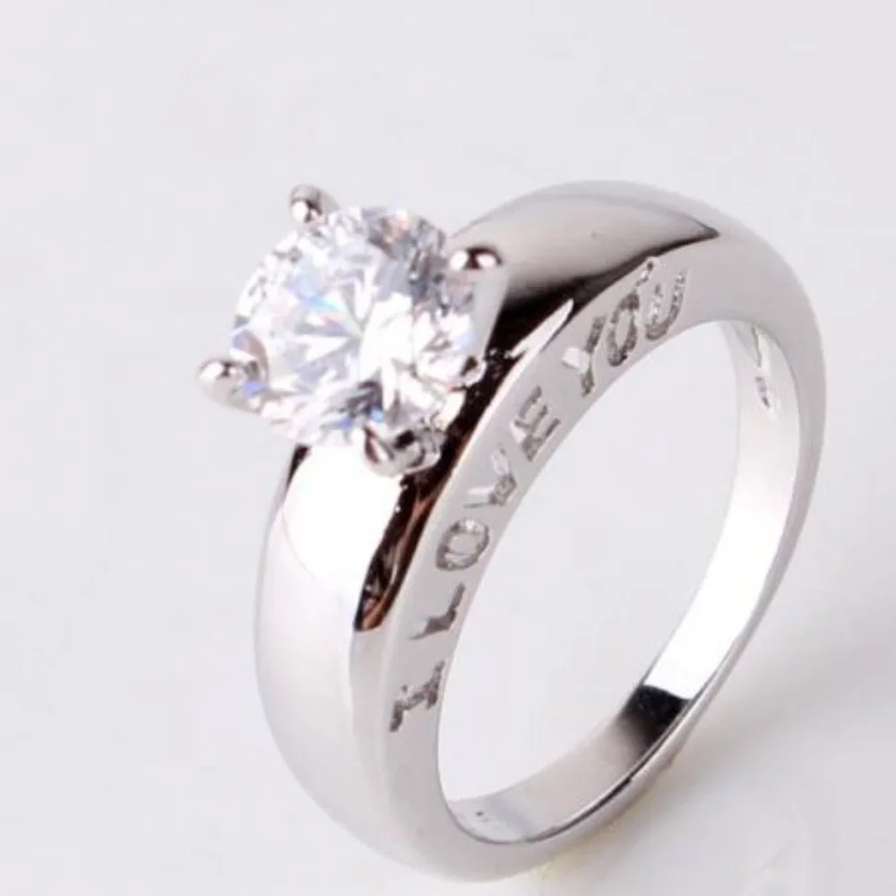SALE ** Sweet I LOVE YOU White Topaz Ring (Sz. 6)